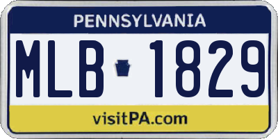 PA license plate MLB1829