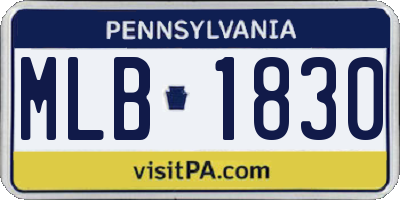 PA license plate MLB1830