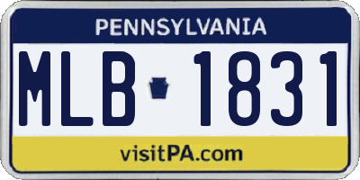 PA license plate MLB1831