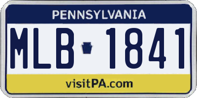 PA license plate MLB1841