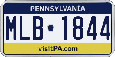PA license plate MLB1844