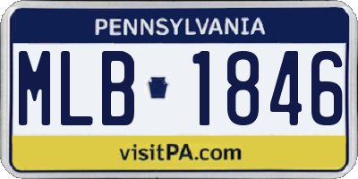 PA license plate MLB1846
