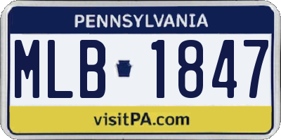 PA license plate MLB1847