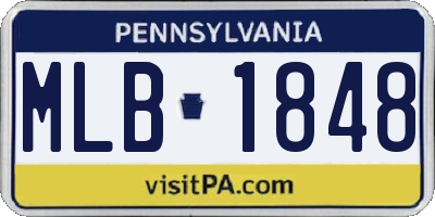 PA license plate MLB1848
