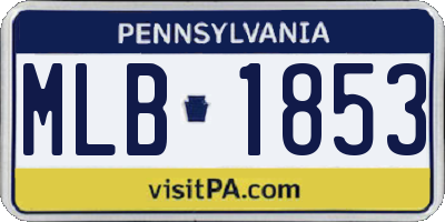 PA license plate MLB1853