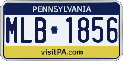 PA license plate MLB1856