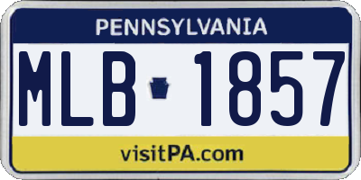 PA license plate MLB1857