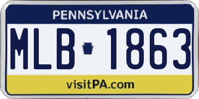 PA license plate MLB1863