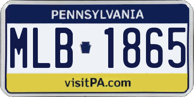 PA license plate MLB1865