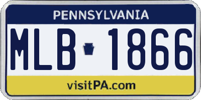 PA license plate MLB1866
