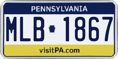 PA license plate MLB1867