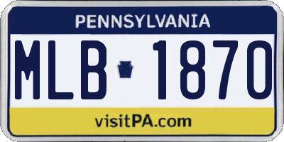 PA license plate MLB1870