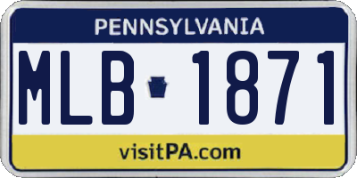 PA license plate MLB1871