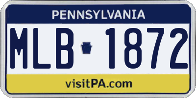 PA license plate MLB1872