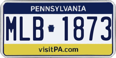 PA license plate MLB1873