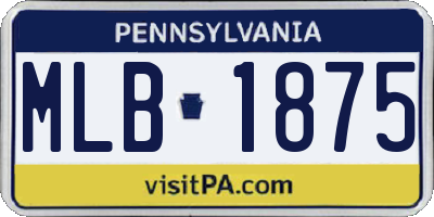 PA license plate MLB1875