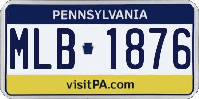 PA license plate MLB1876