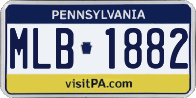 PA license plate MLB1882