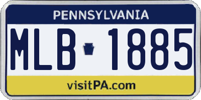 PA license plate MLB1885