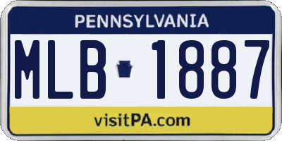 PA license plate MLB1887