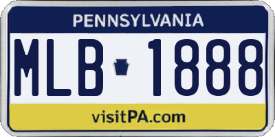 PA license plate MLB1888