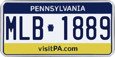 PA license plate MLB1889