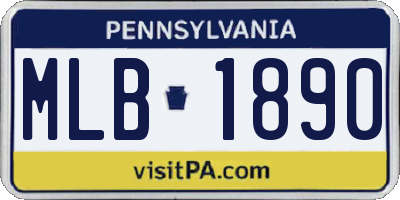 PA license plate MLB1890