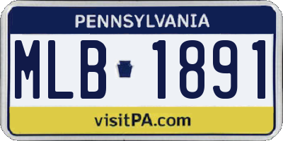 PA license plate MLB1891