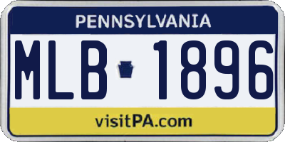 PA license plate MLB1896