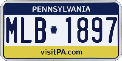 PA license plate MLB1897