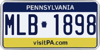 PA license plate MLB1898