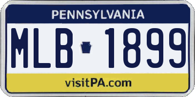 PA license plate MLB1899