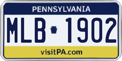 PA license plate MLB1902