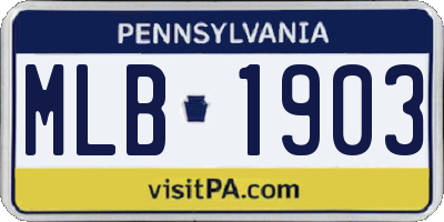 PA license plate MLB1903