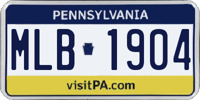 PA license plate MLB1904