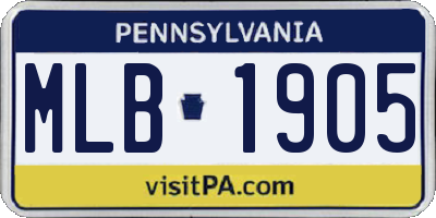 PA license plate MLB1905