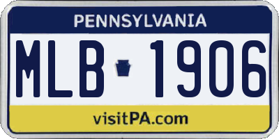 PA license plate MLB1906