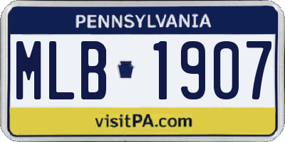 PA license plate MLB1907