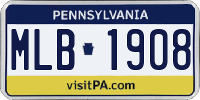 PA license plate MLB1908