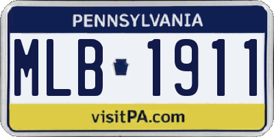 PA license plate MLB1911