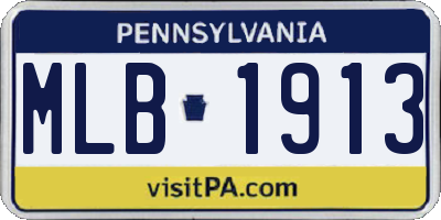 PA license plate MLB1913