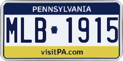 PA license plate MLB1915