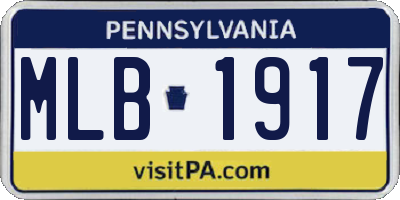 PA license plate MLB1917
