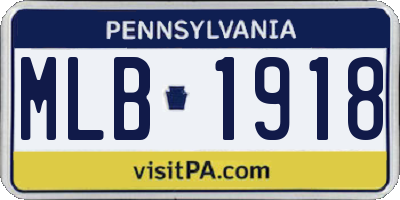 PA license plate MLB1918