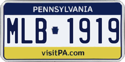 PA license plate MLB1919