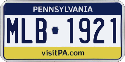 PA license plate MLB1921