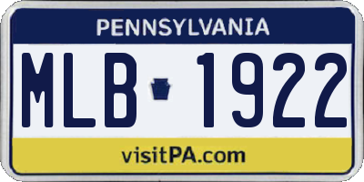 PA license plate MLB1922