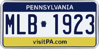 PA license plate MLB1923