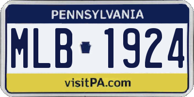 PA license plate MLB1924