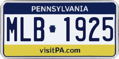 PA license plate MLB1925